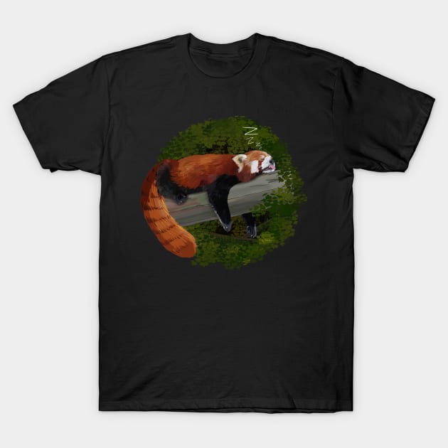 Sleepy Red Panda T-Shirt by Milmino